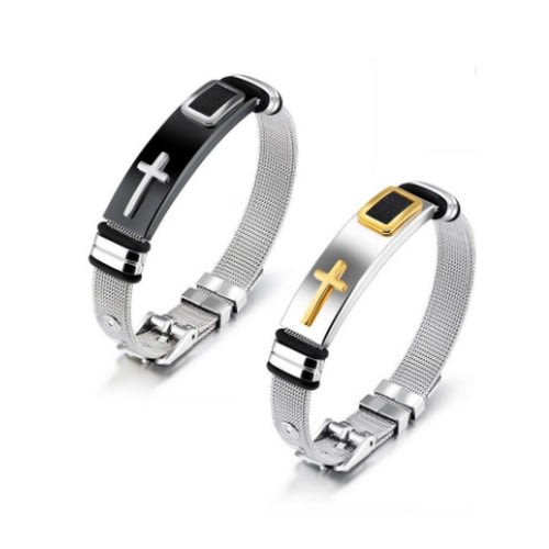 Mesh Christian Cross Bracelet - 2pcs