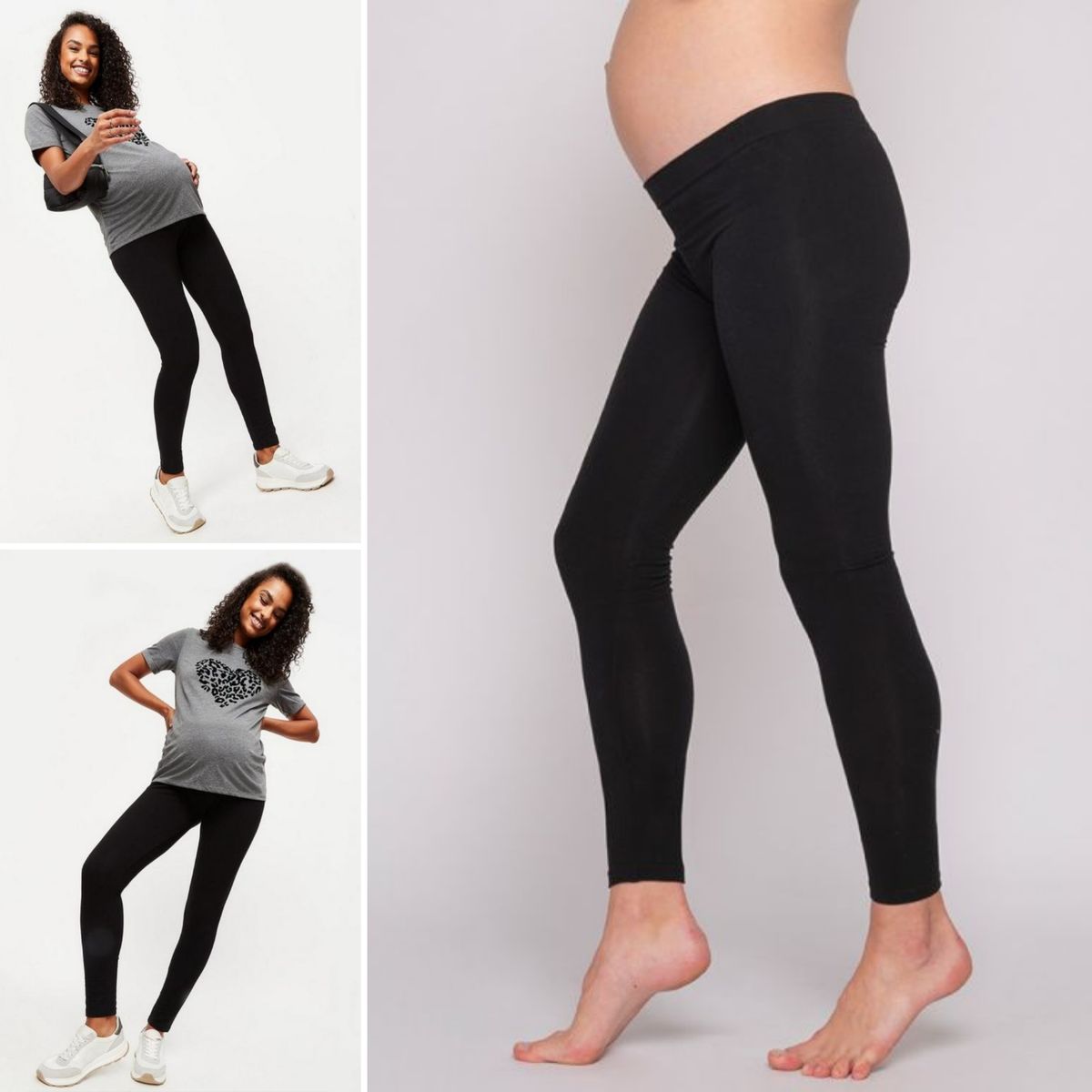 Underbump Cotton Black Maternity Leggings