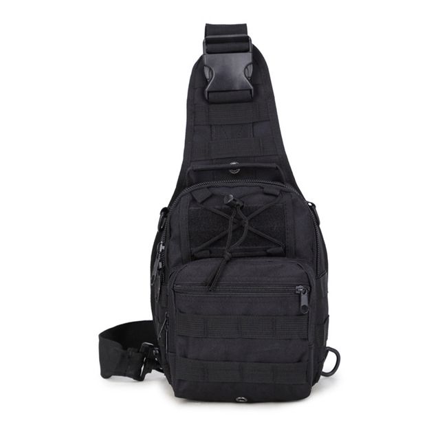 Men's Tactical Chest Bag Hiking Trekking Sports Climbing Backpack Camping Hunting Daypack Fishing Outdoor Military Shoulder Bags(#Black)