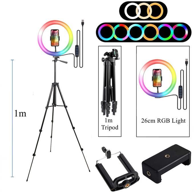 13 Inch RGB Ring Light Photography Selfie Ring Fill Light with Stand for Smartphone Youtube Makeup Video