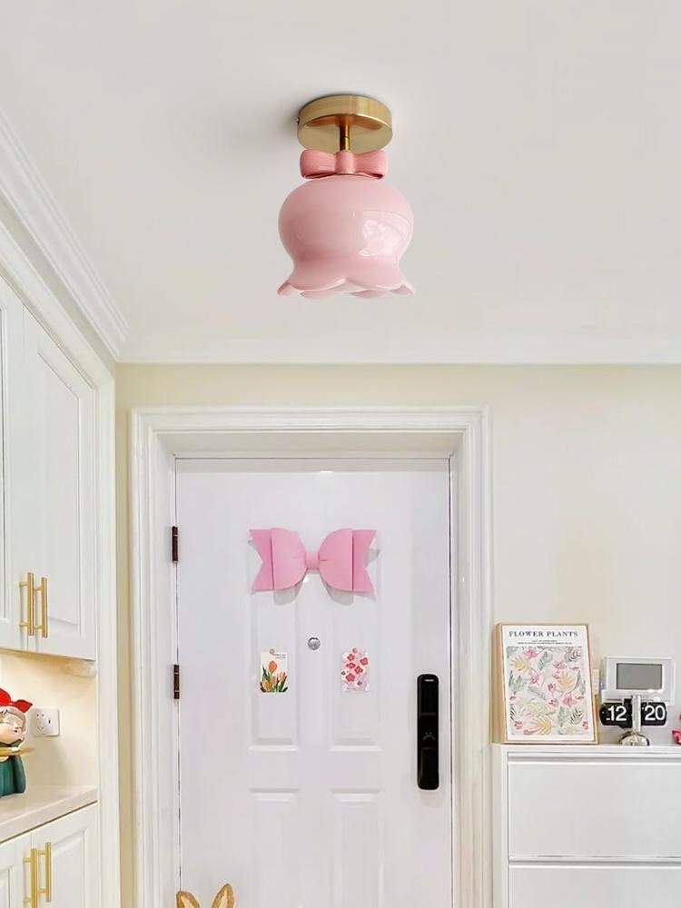 Creative ceiling light in the aisle in cream style