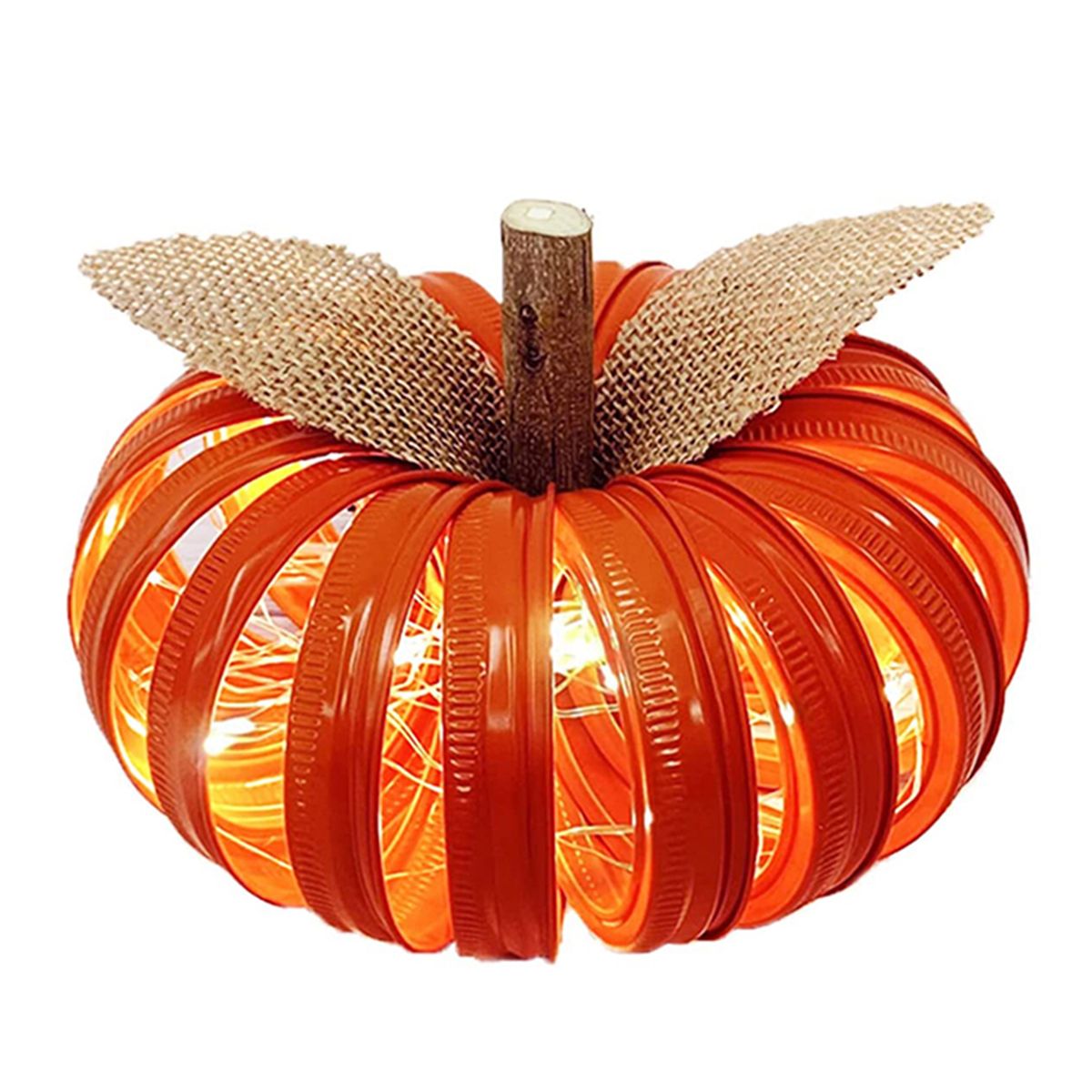 Home Light Up Mason Jar Pumpkin Kitchen Farmhouse Home