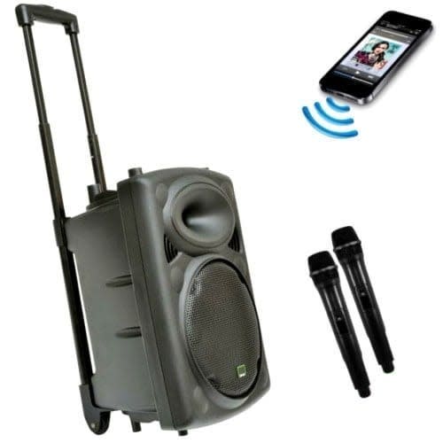 Bluetooth 15" Public Address Rechargeable System Speaker With Two Wireless Mic
