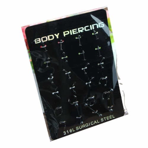 Body Piercing - Black - 24pcs