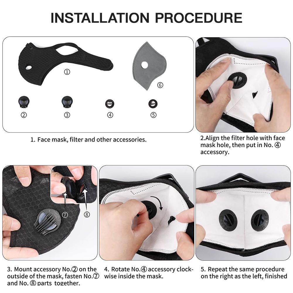 1 PCS 5-Ply Disposable Active Carbon Replacement Part Dust Mask Replacement Filter