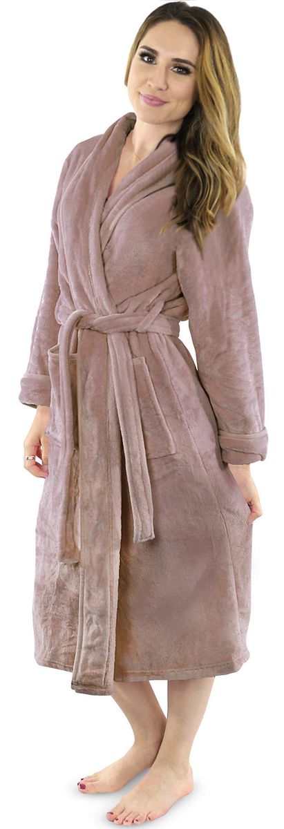 Wool bathrobe Women's flannel shawl collar soft plush hot spring bathrobe