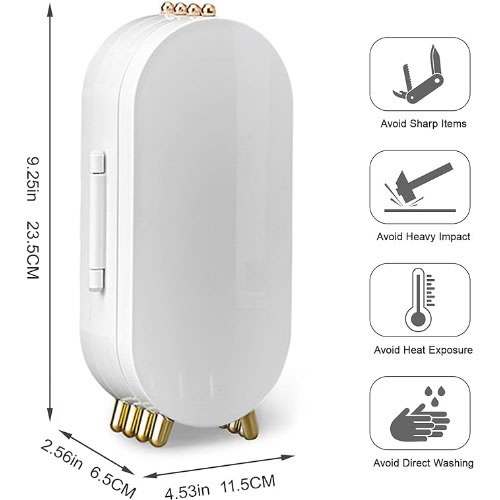 Jewelry Box Storage Shelf With Mirror - white