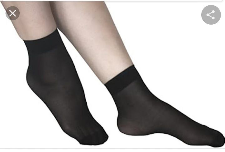 Black Ankle Sheer Slipper Socks. (10 Pairs)