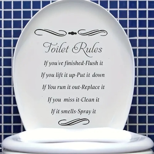 Slogan Graphic Toilet Lid Sticker