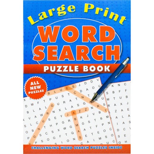 Large Print Word Search Puzzle Book - Blue