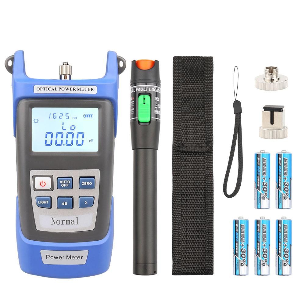Optical Fiber Tool Kit Optical Power Meter Handheld 30mW Optical Fiber Tester Portable Pen Type Red Light Visual Fault Locator Fiber Test Pen