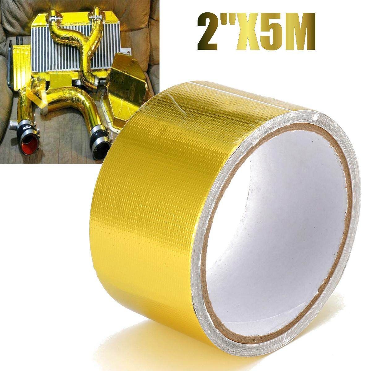 4pcs 450 DEGREE GOLD HEAT COOL REFLECTIVE TAPE WRAP 2"X5M Performance Heat Protection
