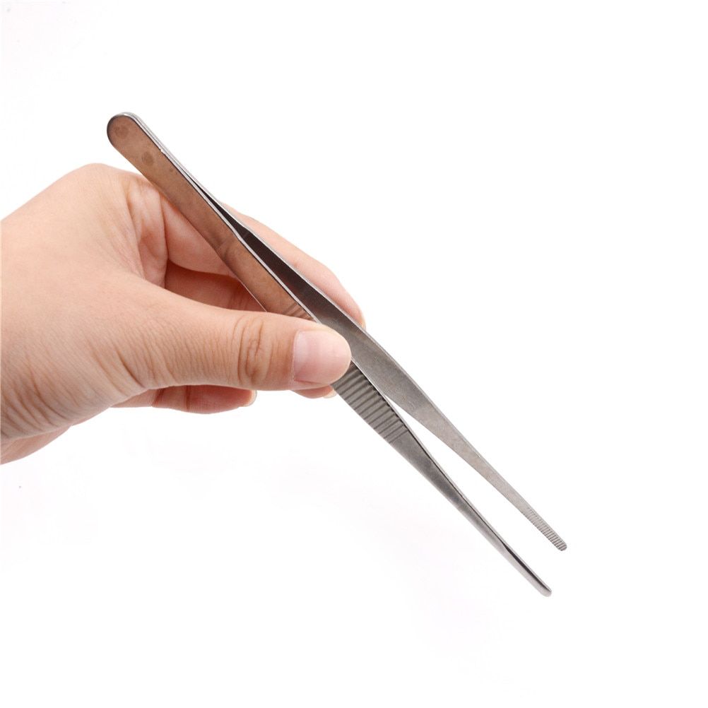 1pc 12.5cm/14cm/16cm/18cm/20cm/25cm/30cm  Stainless Steel Industrial Tweezers Repair Tools  Selling-18cm