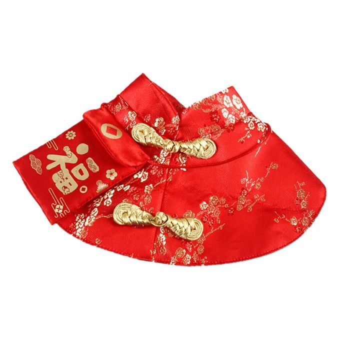 Chinese Style Cat New Year Clothes Cloak Dress Festival Tang Red XS