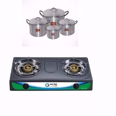 4 Pots & Table Top Gas Cooker Kitchen Bundle