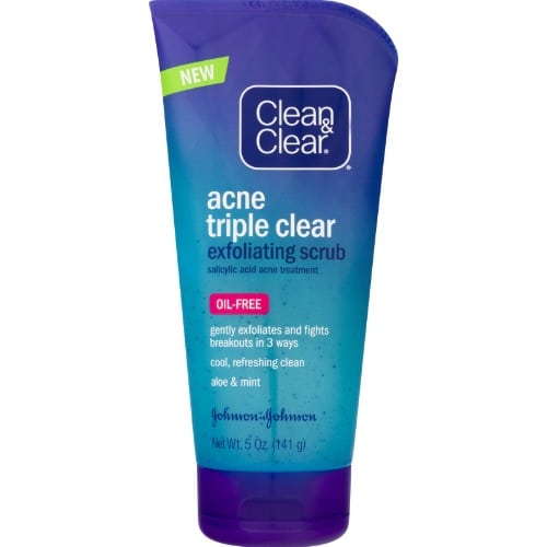 Clean & Clear Acne Triple Clear Exfoliating Scrub Oil Free- 141g