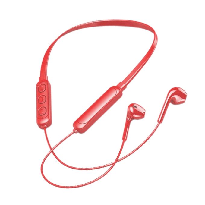 Neck Hanging Wireless Earbud Bluetooth Headset Earphone Red