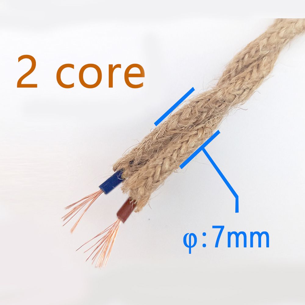 100M 23 Core Twisted Cable Hemp Rope Electrical Wire Retro