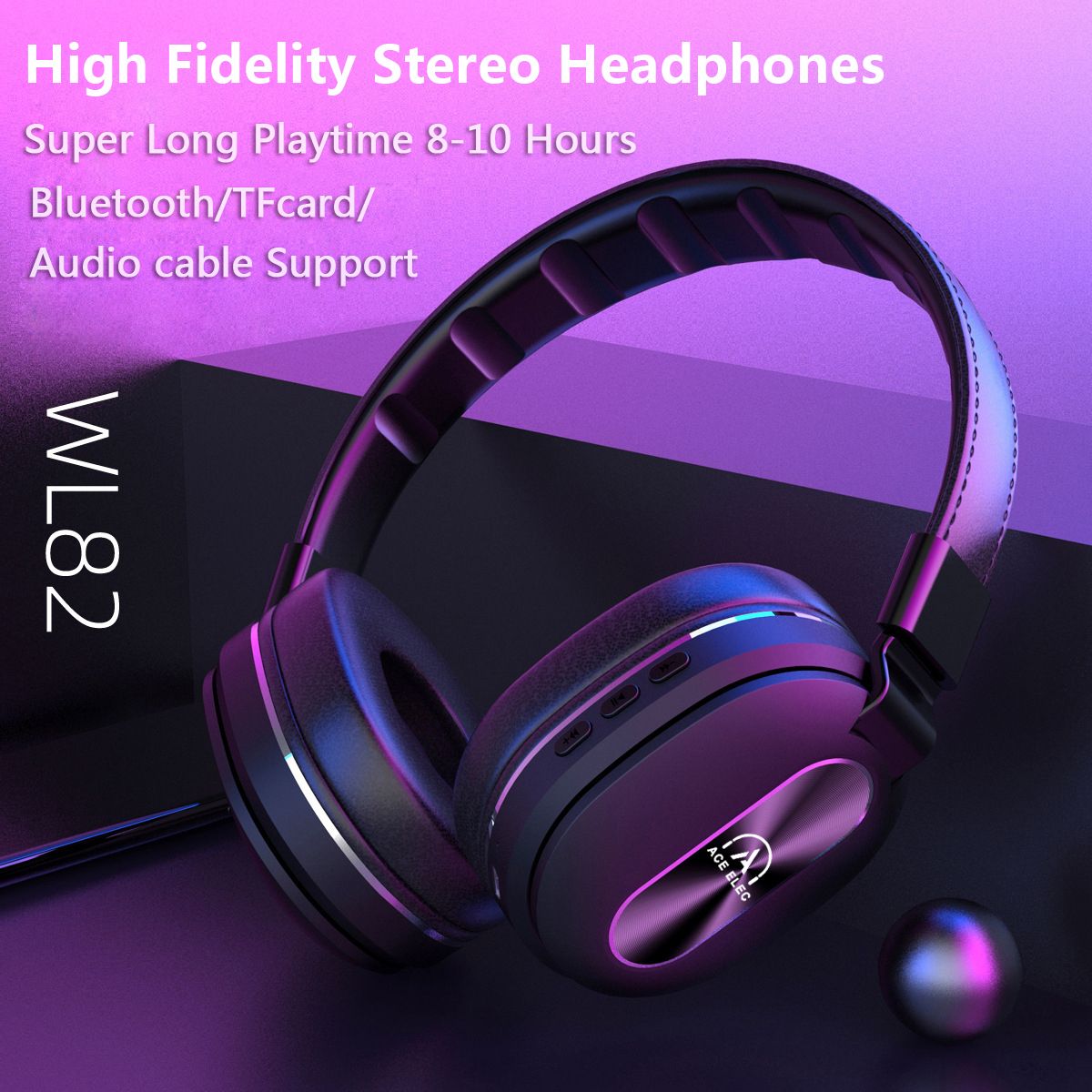 WL82 Bluetooth 5.0 Stereo Headsets Noice Cancelling