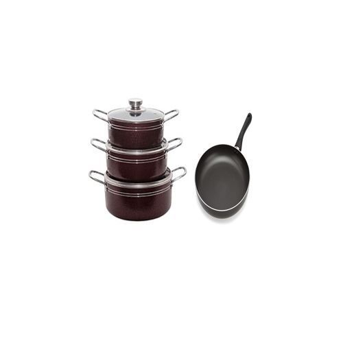 3 Set Of Non Stick Pot Set With Frying Pan