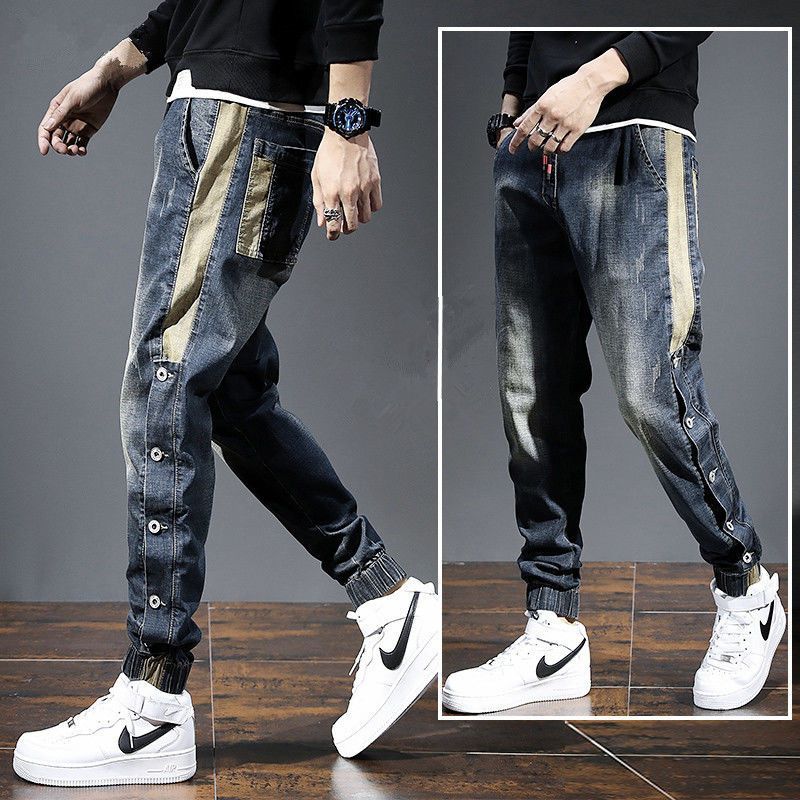 Jeans Men Straight Korean Loose Vintage Cargo Pants