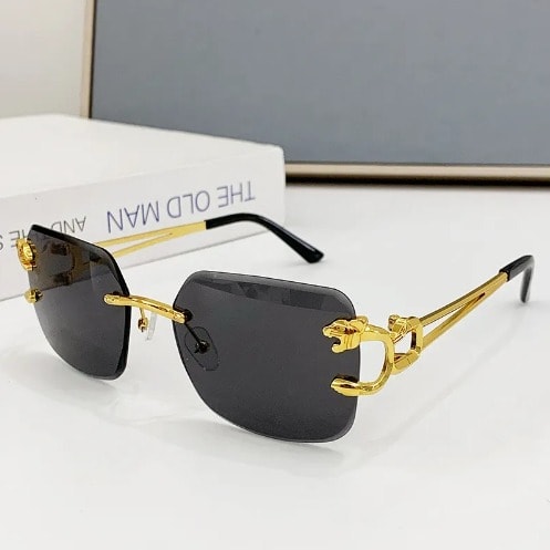 Unisex Square Rimless Sunglasses With Free Box