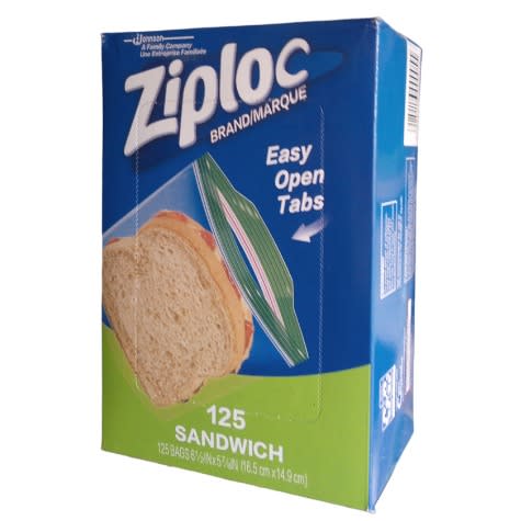 Ziploc Brand/marque Sandwich - 125 Bags - 16.5cm X 14.9cm