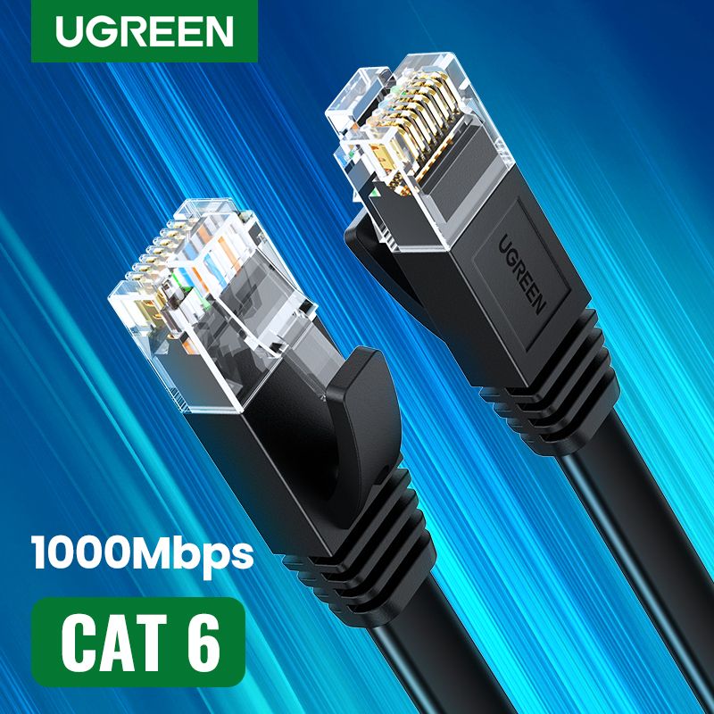 Ethernet Cable Cat6 1000Mbps Internet RJ45 LAN Cord Flat 0.5M