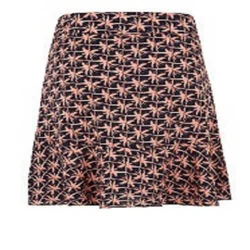 Teens Navy Palm Print Flounce Skirt