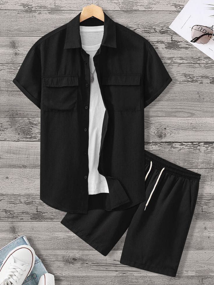 Unisex Up And Down  Outfits - Black