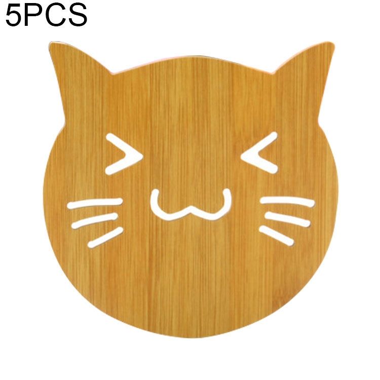 5 PCS Cute Cartoon Kitchen Table Protect Wood Cup Pad Heat Insulation Coaster Mat, Random Style Delivery