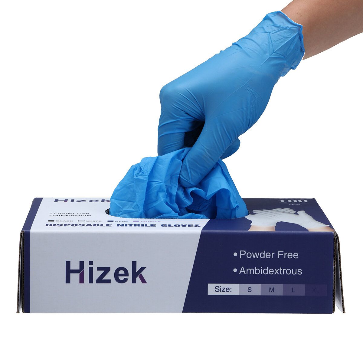 Hizek 100Pcs Disposable Nitrile Gloves Latex Free Working