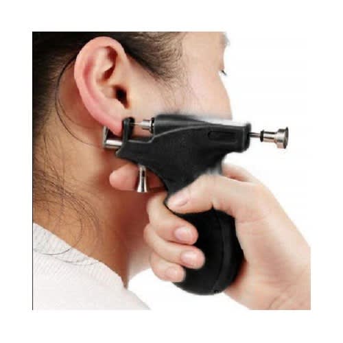 Professional Painless Ear Piercing Gun Set Tools Kit -Black