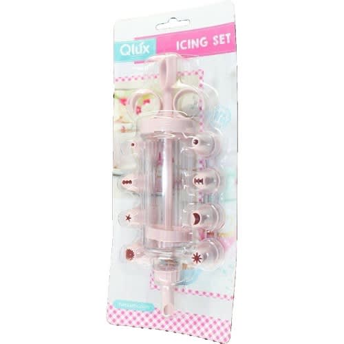 Qlux - Icing Syringe With 9 Nozzles - Pink