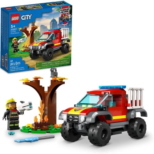 City 4x4 Fire Engine Rescue Truck 60393 - 97 Pieces