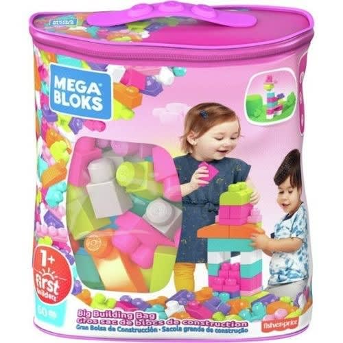 Mega Blocks Big Building Bag - Pink - 80 Piece