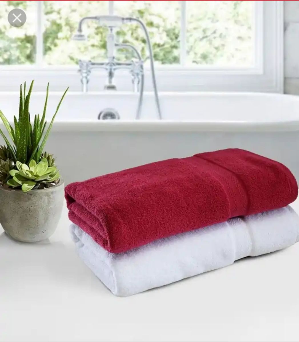 Quality Large Bath Towel- Red And White