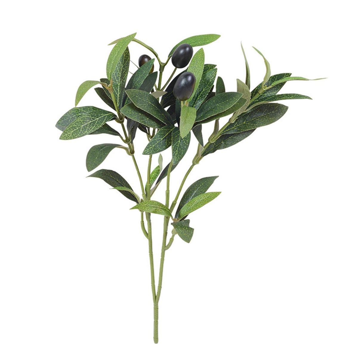 1 Branch Artificial Plant with Fake Fruit Realistic-Green