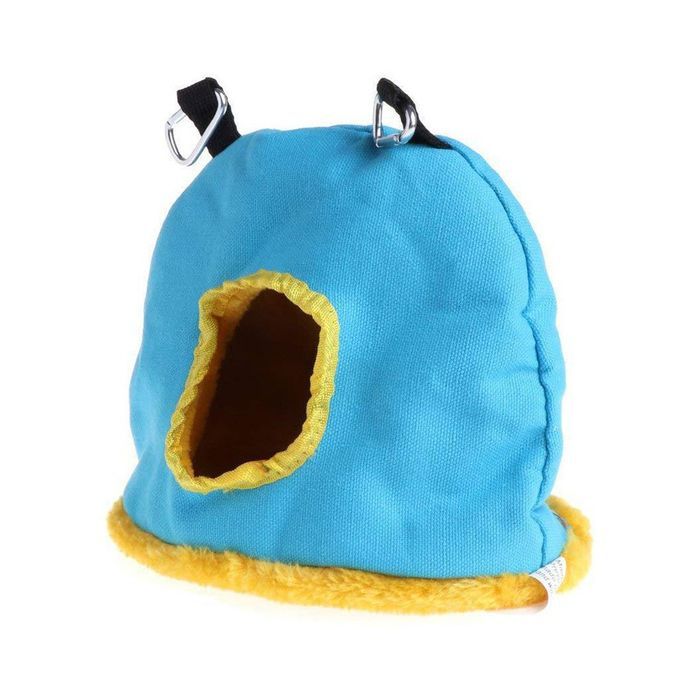 Pet Bird Su Lies Warm Birdhouse  Oral Flee E  Ute Warm Birdhouse Environmentally Friendly Lightweight Bird Nest-blue-M