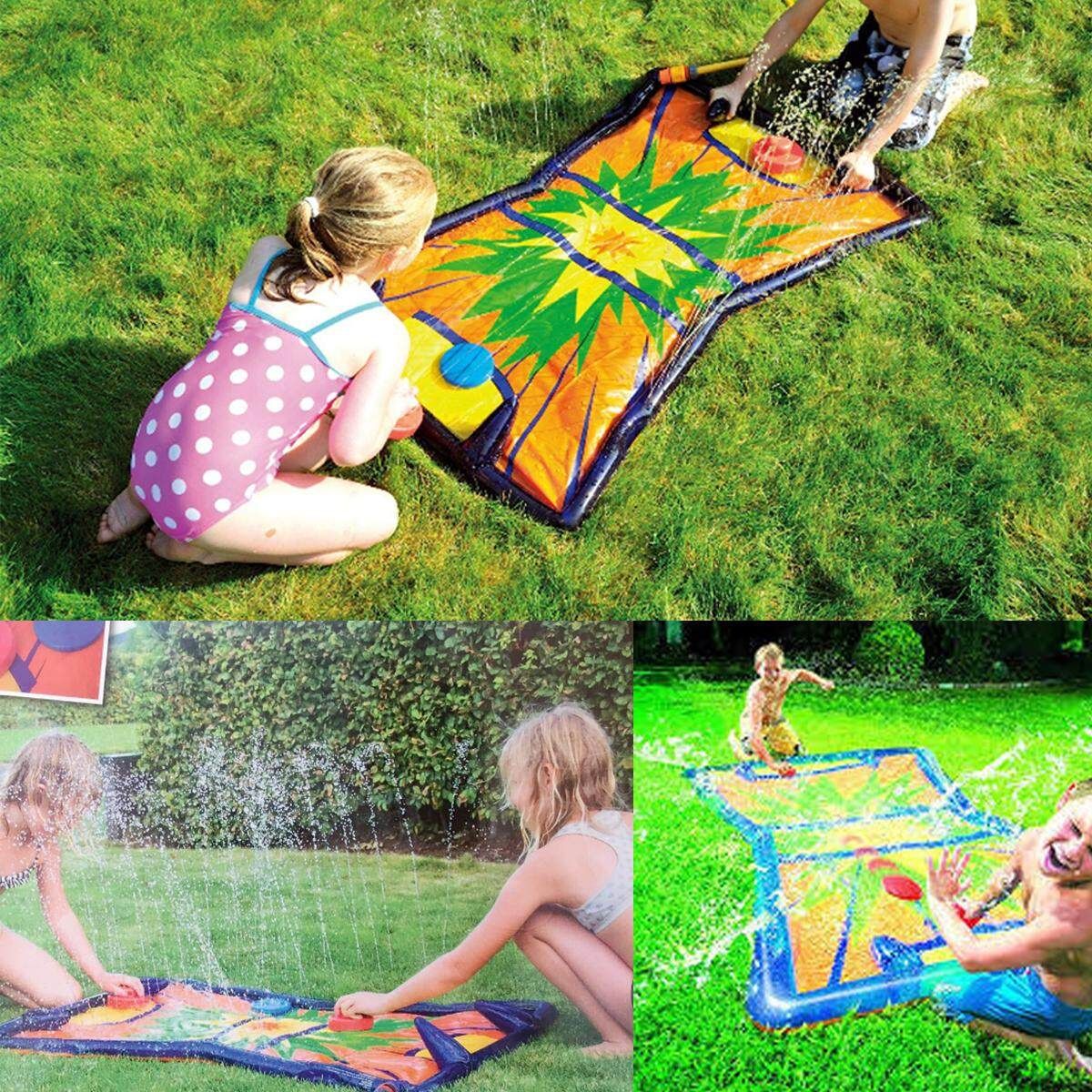 PVC Children Water Hockey Rink Game Sprinkle Play Mat Sprinkling Pad Outdoor
