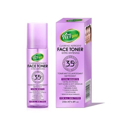 Veet Gold Clarifying Astringent Face Toner Extra Whitening - 200ml