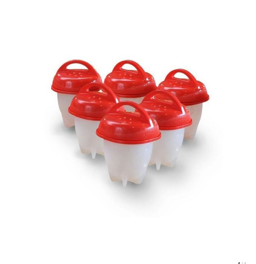 6 Pc Perfect Hard-Boiled Egg Maker Cups Egglettes Egg Cooker