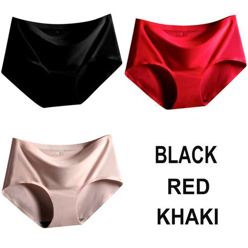 Sexy Women's Panties Ice Silk Seamless Underwear Girl Lingerie Breathable Comfort Briefs Large Size Panties Women Underpant(#Set 12)