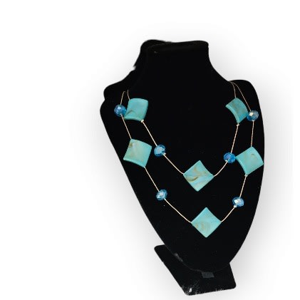 Star Acryclic Neckkace- Aqua