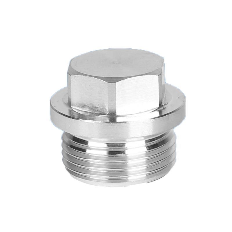 304 Stainless Steel Outer Hexagon Flange Plug Oil Plug Bulkhead Screw Plug G1/8 .. M8m10m16m Spot Supply