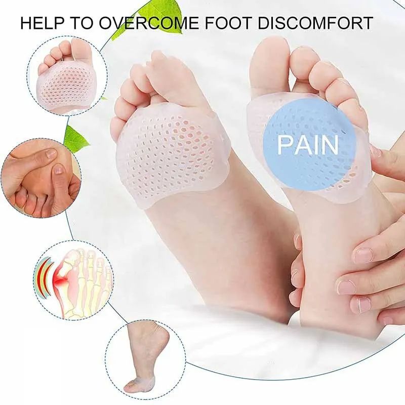 4PCS Silicone Forefoot Metatarsal Pads Pain Relief Orthotics Foot Massage Anti-Slip Protector Elastic Cushion Foot Care Tool