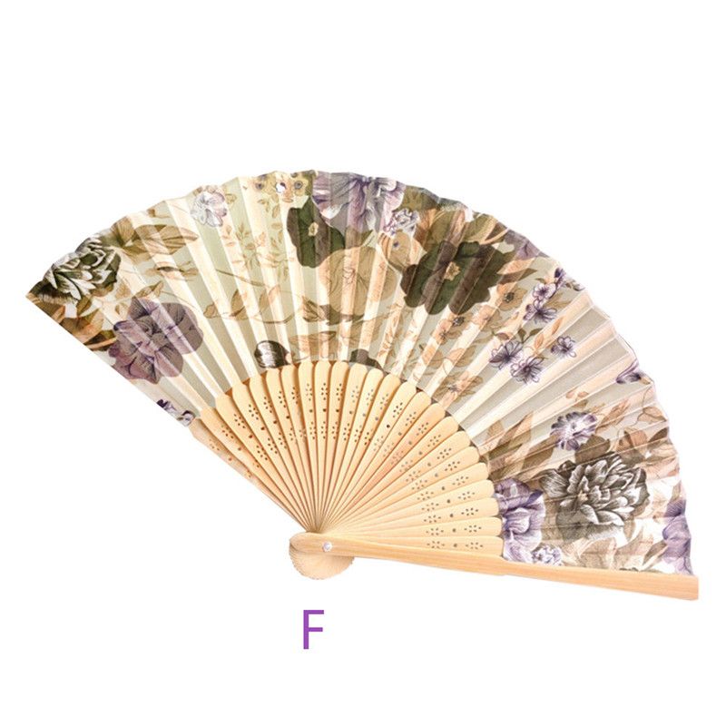 Beautiful Colorful Party Party Chinese Hand Flower Pocket Bamboo Gifts Wedding Fan Folding Vintage For Summer Dance Held Wedding