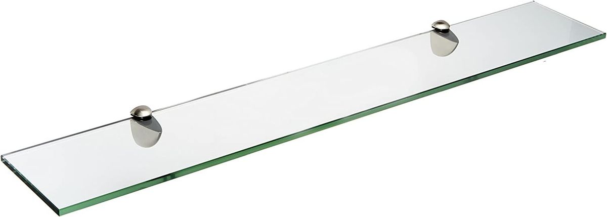 Spancraft Glass Peacock Shelf, Brushed Steel, 4.75 X 36
