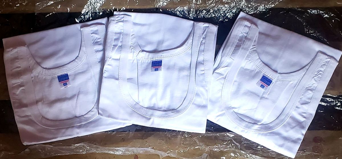 3 In 1 Pack Boys Singlets - White