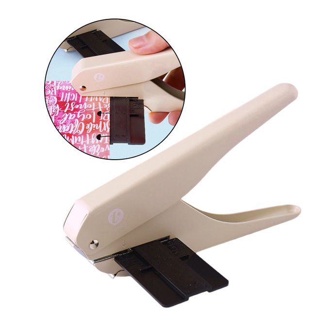 Single Hand Held Paper Punch Paper Crafts Tickets Hole Light Orange